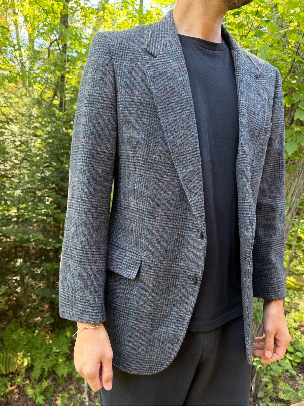 Vintage Arnie Arnold Palmer Plaid Tweed Blazer Jacket 42R | USA Made Wool Blend